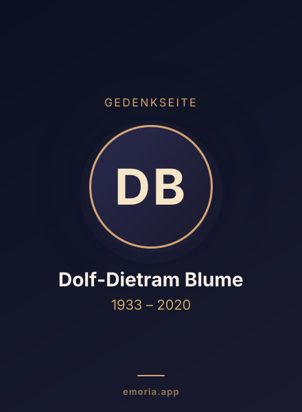 Gedenkportrait von Dolf-Dietram Blume