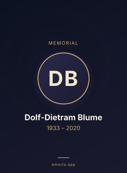 Memorial portrait of Dolf-Dietram Blume