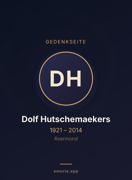 Gedenkportrait von Dolf Hutschemaekers