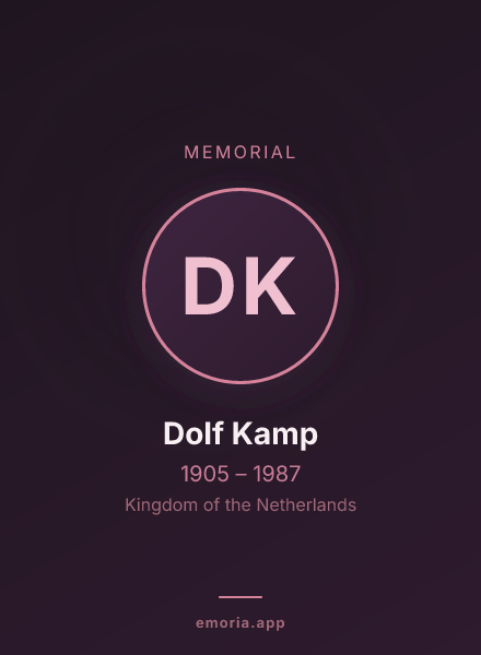 Memorial portrait of Dolf Kamp