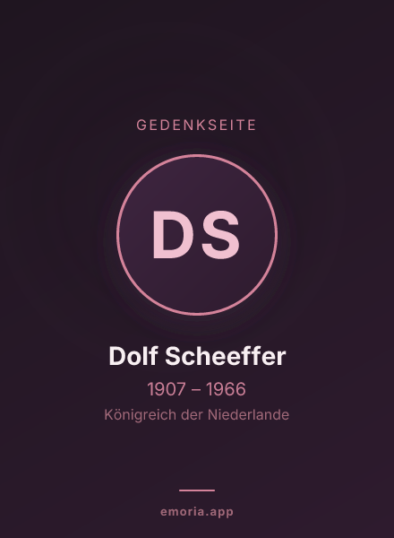Gedenkportrait von Dolf Scheeffer