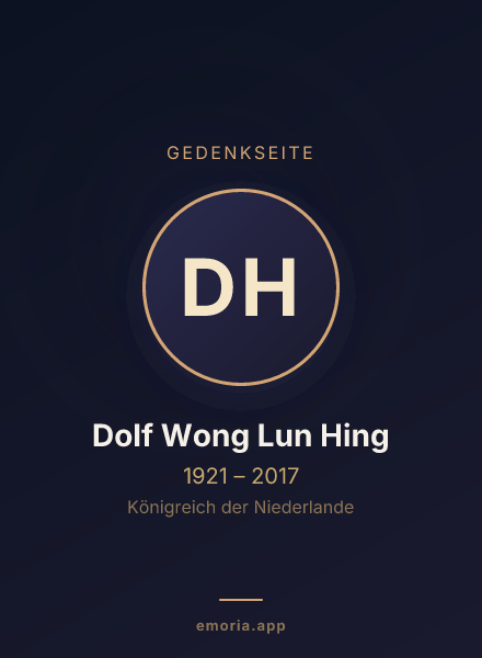 Gedenkportrait von Dolf Wong Lun Hing