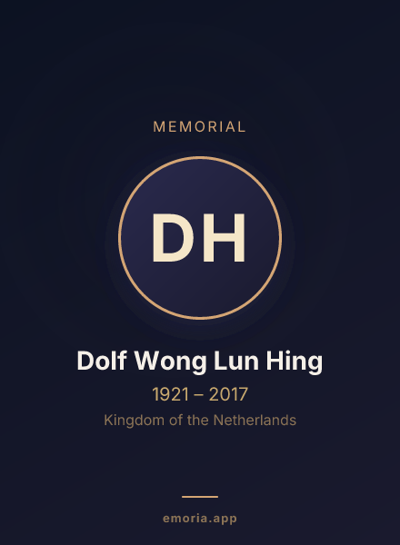 Memorial portrait of Dolf Wong Lun Hing