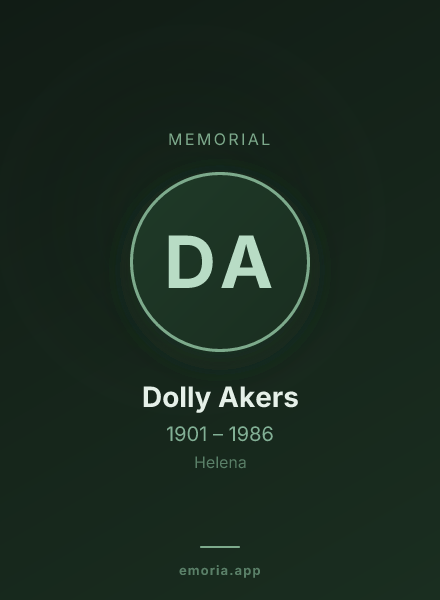 Memorial portrait of Dolly Akers