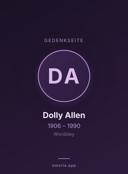 Gedenkportrait von Dolly Allen