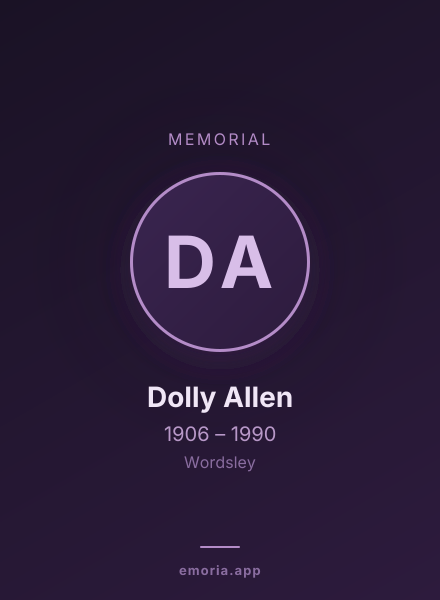 Memorial portrait of Dolly Allen