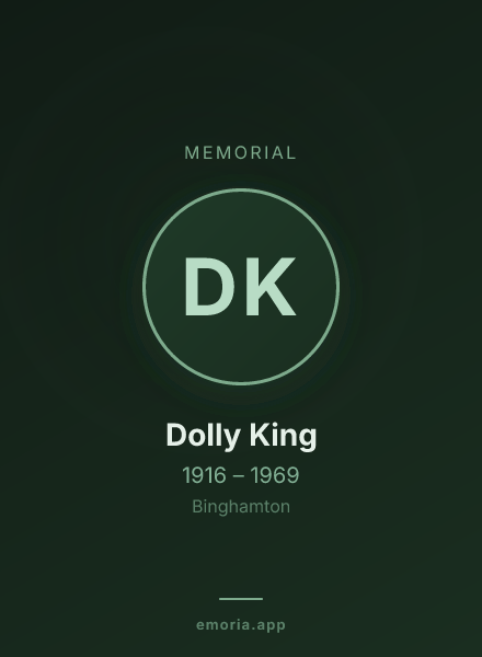Memorial portrait of Dolly King