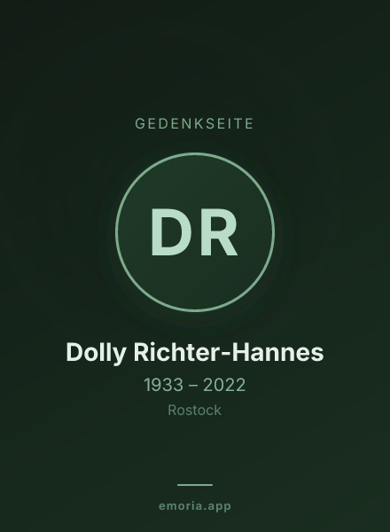 Gedenkportrait von Dolly Richter-Hannes