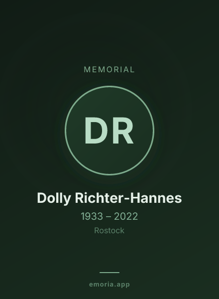 Memorial portrait of Dolly Richter-Hannes