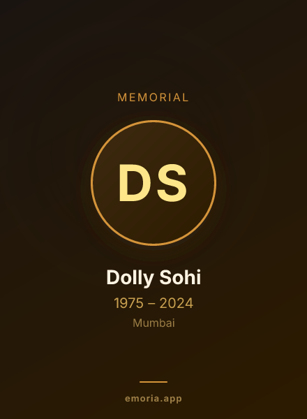 Memorial portrait of Dolly Sohi