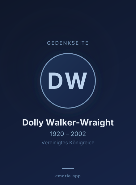 Gedenkportrait von Dolly Walker-Wraight