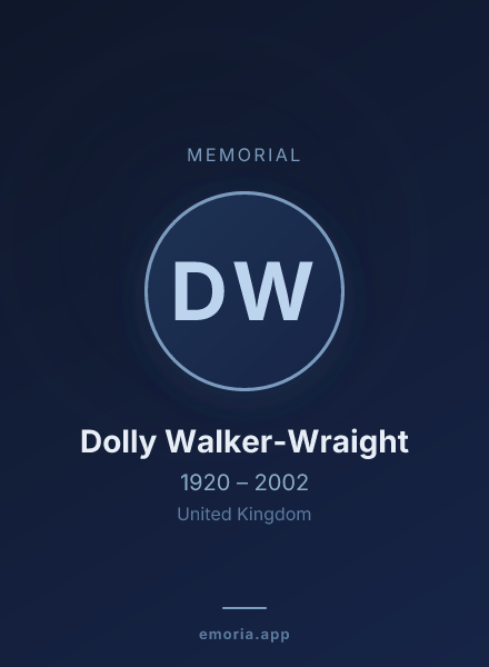 Memorial portrait of Dolly Walker-Wraight