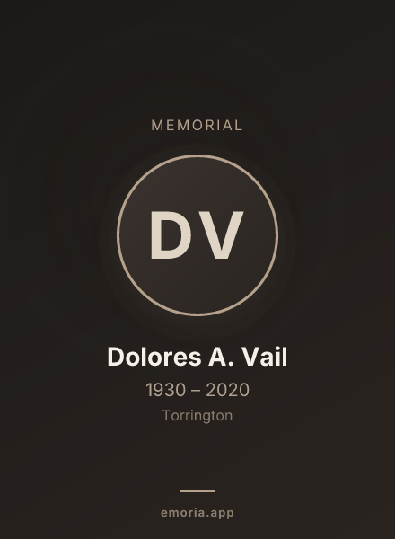 Memorial portrait of Dolores A. Vail