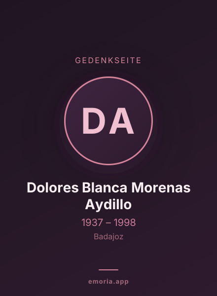 Gedenkportrait von Dolores Blanca Morenas Aydillo