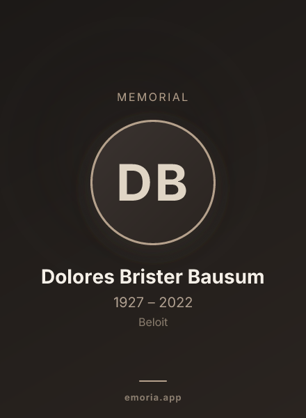Memorial portrait of Dolores Brister Bausum