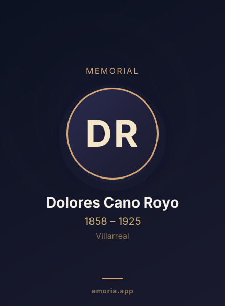 Memorial portrait of Dolores Cano Royo