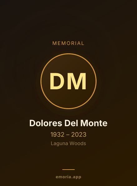 Memorial portrait of Dolores Del Monte