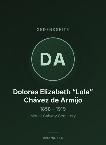 Gedenkportrait von Dolores Elizabeth “Lola” Chávez de Armijo