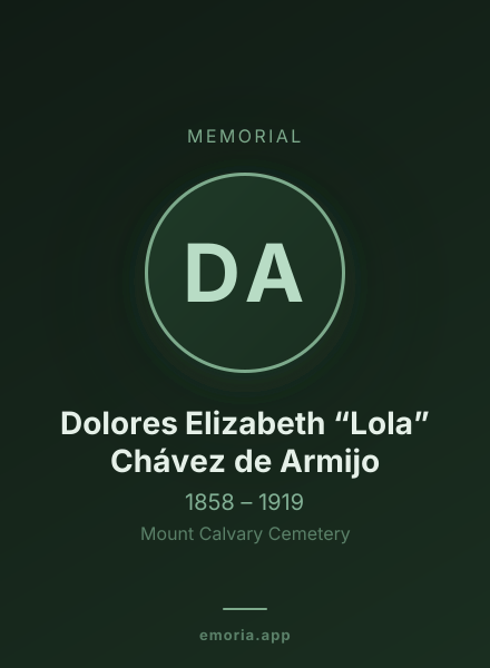Memorial portrait of Dolores Elizabeth “Lola” Chávez de Armijo