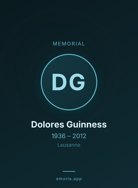 Memorial portrait of Dolores Guinness