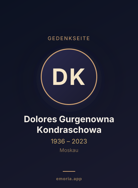 Gedenkportrait von Dolores Gurgenowna Kondraschowa