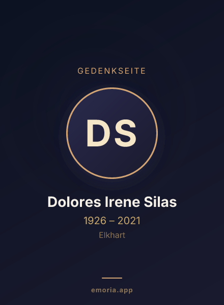 Gedenkportrait von Dolores Irene Silas