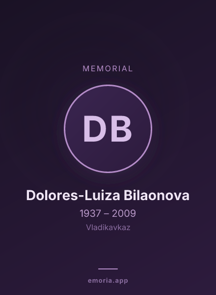 Memorial portrait of Dolores-Luiza Bilaonova