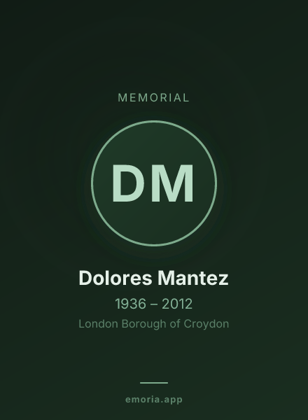 Memorial portrait of Dolores Mantez