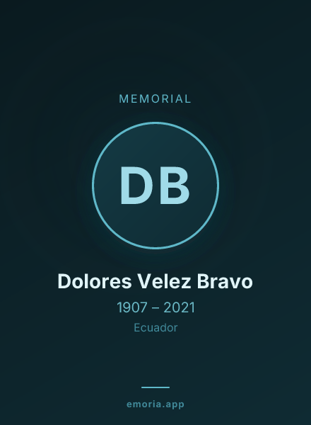 Memorial portrait of Dolores Velez Bravo