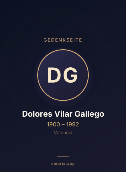 Gedenkportrait von Dolores Vilar Gallego