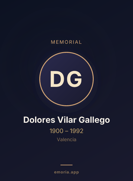 Memorial portrait of Dolores Vilar Gallego