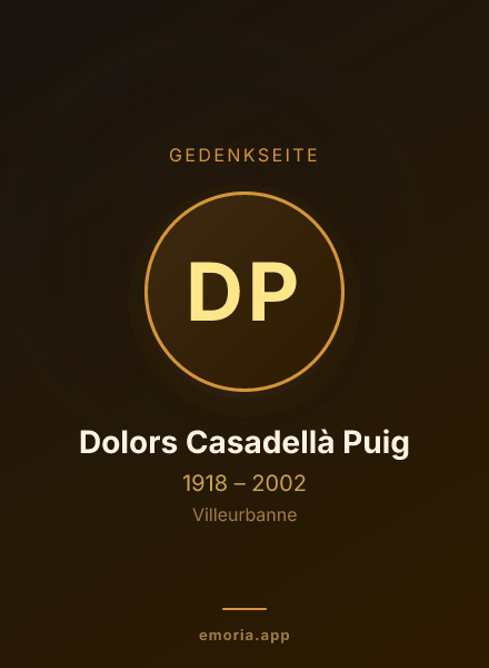 Gedenkportrait von Dolors Casadellà Puig
