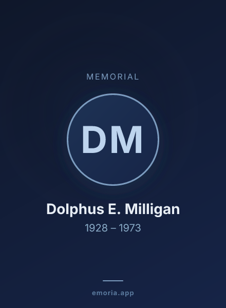 Memorial portrait of Dolphus E. Milligan
