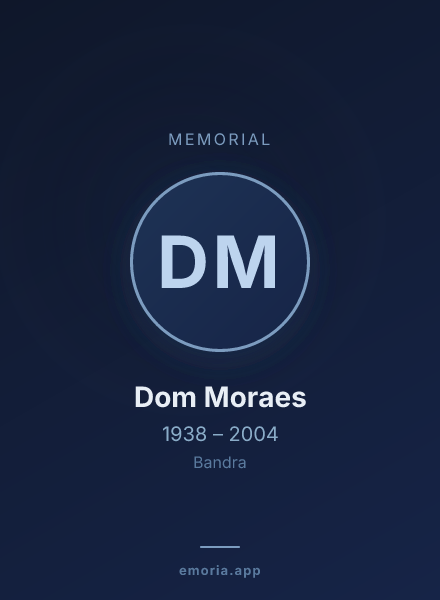 Memorial portrait of Dom Moraes