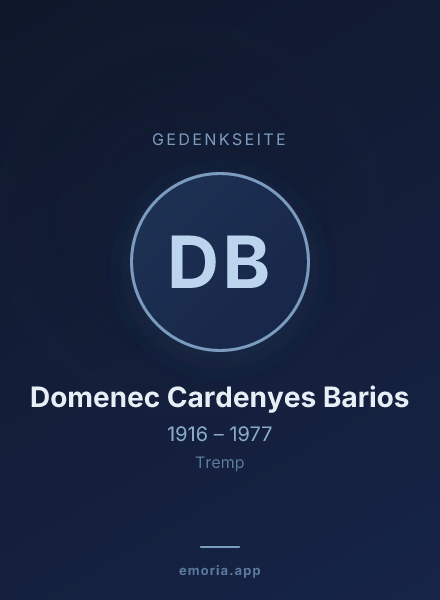 Gedenkportrait von Domenec Cardenyes Barios