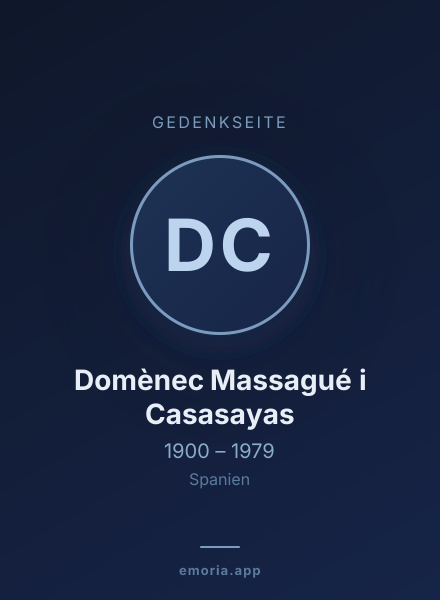 Gedenkportrait von Domènec Massagué i Casasayas