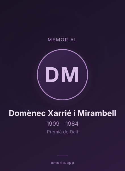 Memorial portrait of Domènec Xarrié i Mirambell