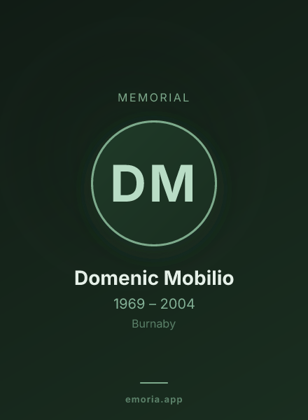 Memorial portrait of Domenic Mobilio