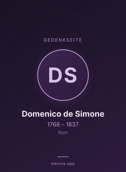 Gedenkportrait von Domenico de Simone