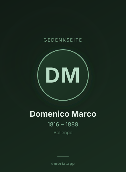 Gedenkportrait von Domenico Marco