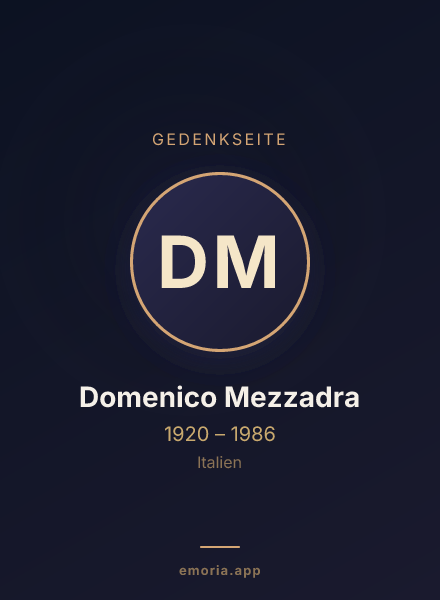 Gedenkportrait von Domenico Mezzadra