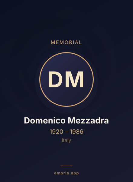 Memorial portrait of Domenico Mezzadra
