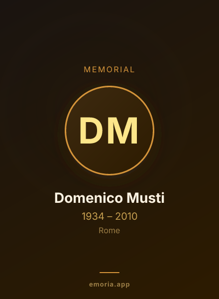 Memorial portrait of Domenico Musti
