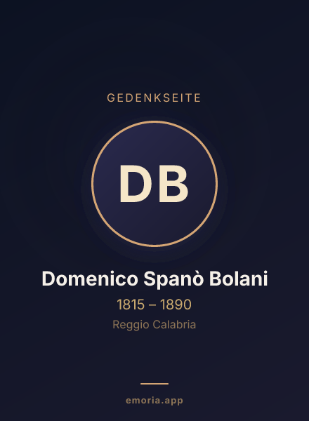 Gedenkportrait von Domenico Spanò Bolani