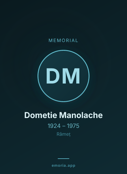 Memorial portrait of Dometie Manolache
