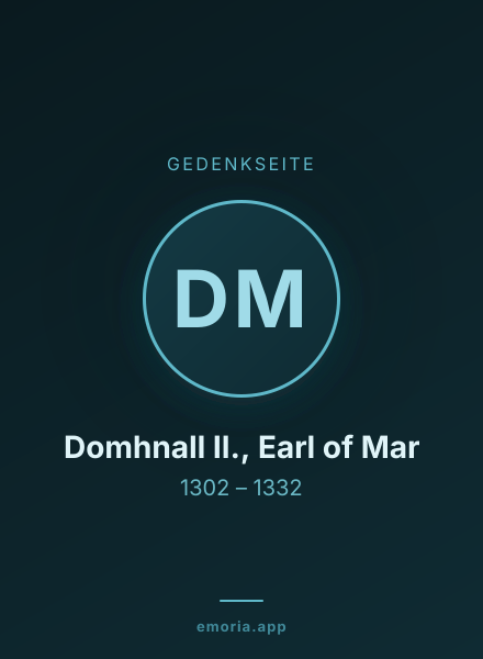 Gedenkportrait von Domhnall II., Earl of Mar