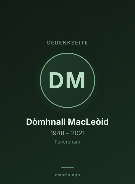 Gedenkportrait von Dòmhnall MacLeòid