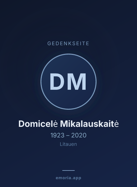 Gedenkportrait von Domicelė Mikalauskaitė