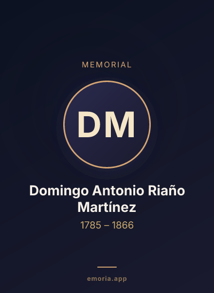 Memorial portrait of Domingo Antonio Riaño Martínez