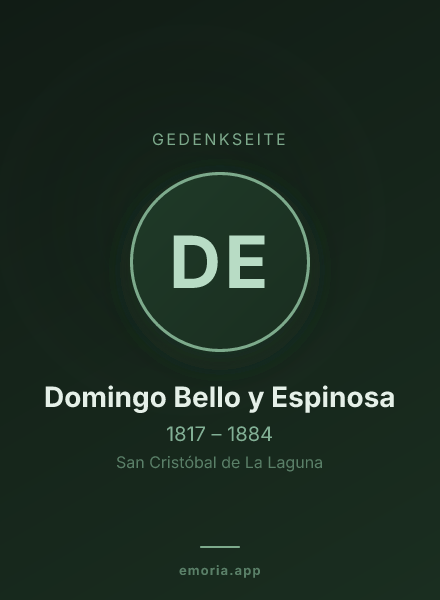 Gedenkportrait von Domingo Bello y Espinosa